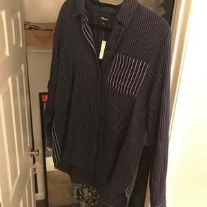 NWT Madewell Navy Blue Button Up